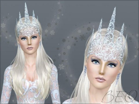 Корона и платья Снежной королевы для симс 3
