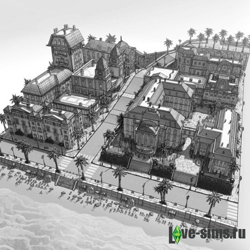 Коцепт-арт городков в The Sims 4
