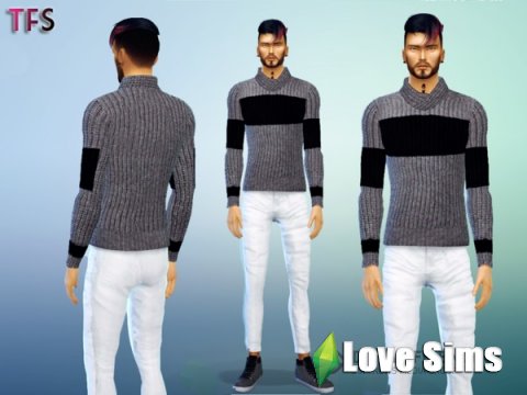 Black & Grey Sweater by TwistedFate Sims