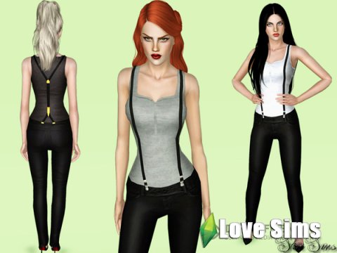 Suspender outfit by StarSims