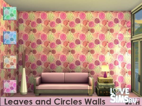 Обои Leaves an Circles Walls от Pinkfizzzzz