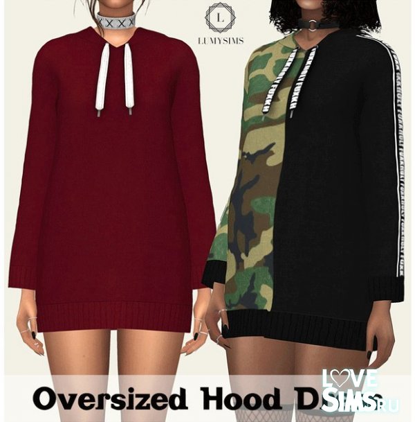 Oversized Hood Dress от Lumysims