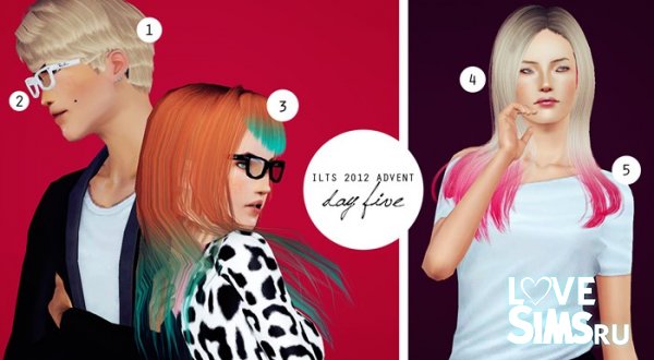 Три ретекстуры волос от I Like The Sims