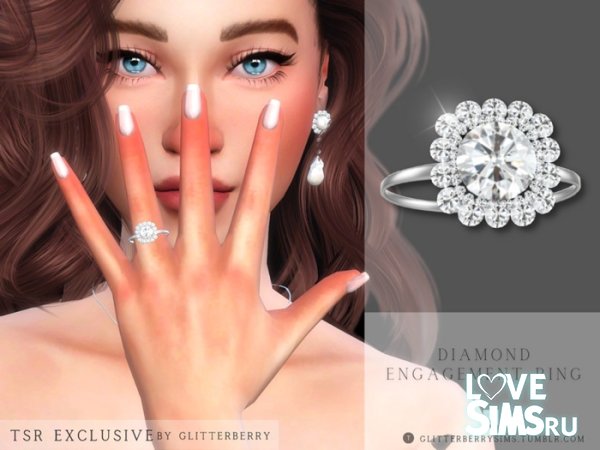 Кольцо Halo Diamond Engagement Ring