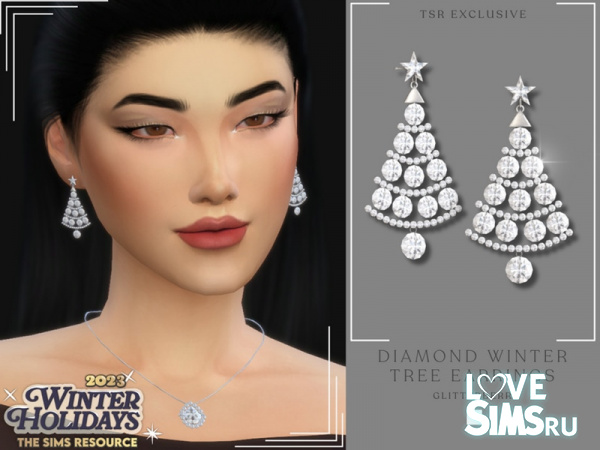 Серьги Diamond Winter Tree Earrings