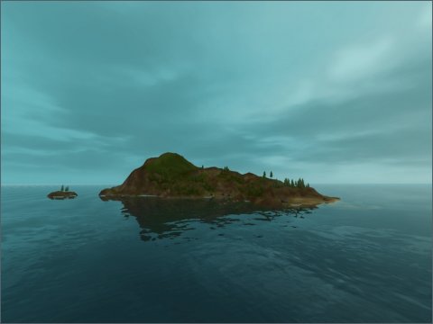 Темный город виде острова