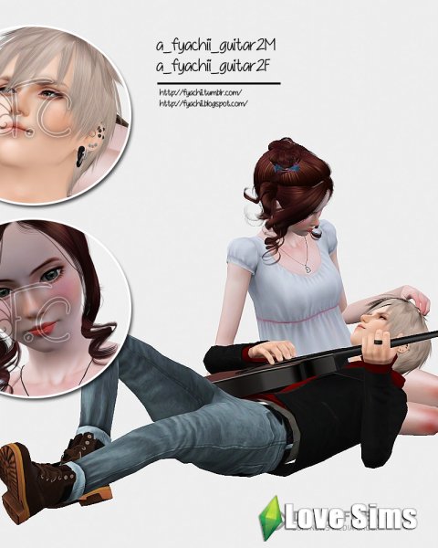 Guitar Couple Pose Pack by Fyachii