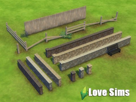 Каменный Забор для Sims 4