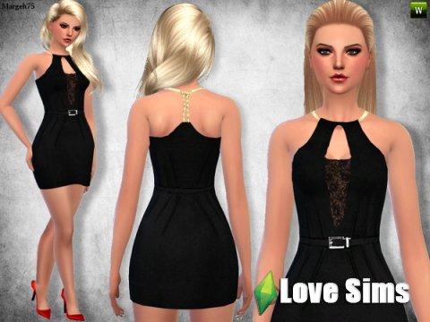 Lace Halter Dress by Margeh-75