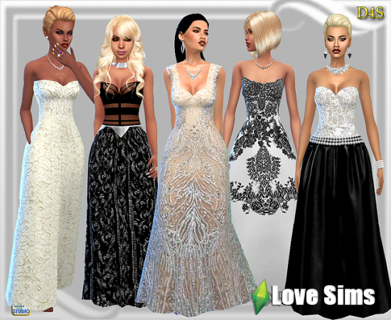 Набор платье Gowns от Dreaming4Sims