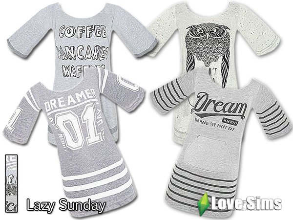Lazy Sunday Sleep Shirts от Pinkzombiecupcakes