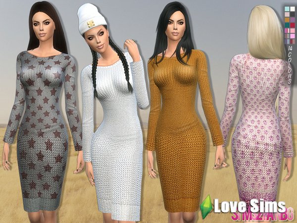 Теплое платье от Sims2fanbg