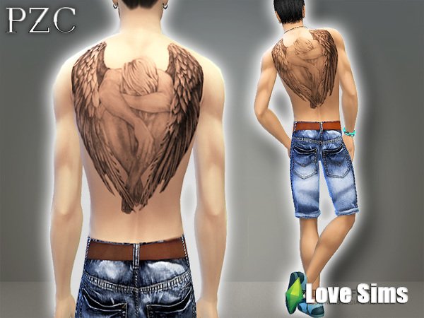 Мужская татуировка Crying Angel от Pzc