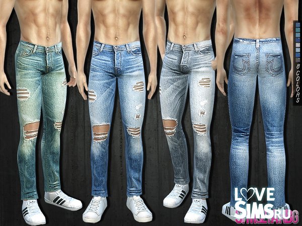 Мужские рваные джинсы от sims2fanbg