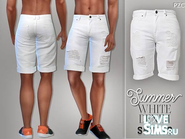 Шорты White Denim Jeans