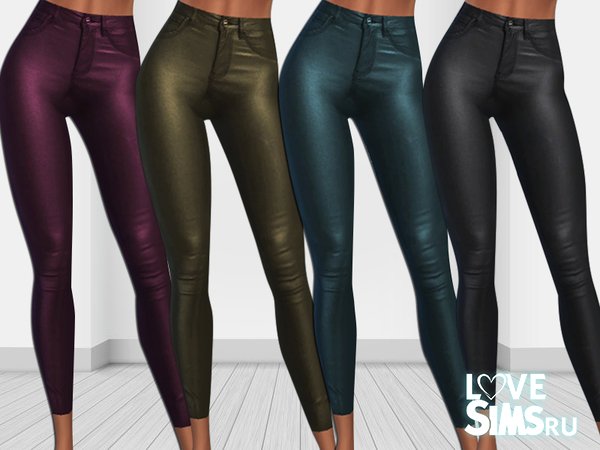Брюки New Winter Trends Colorful Leather Skinny Pants
