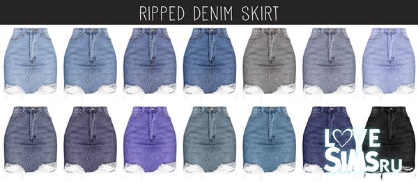 Юбка Ripped Denim Skirt от Elliesimple