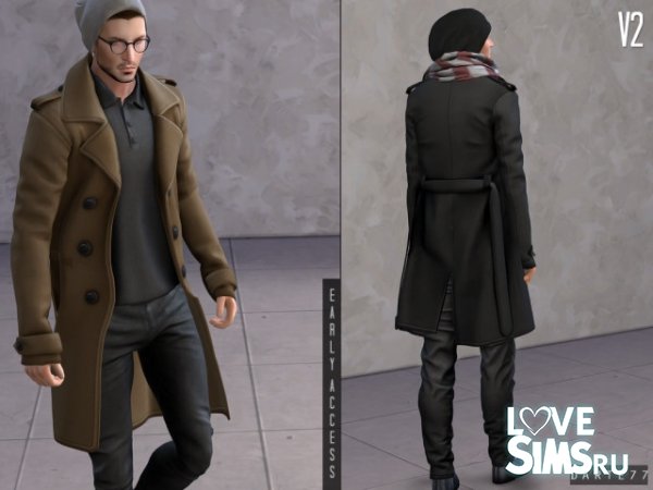 Пальто Double Breasted Long Coat