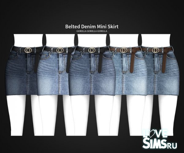 Юбка Belted Denim Mini Skirt
