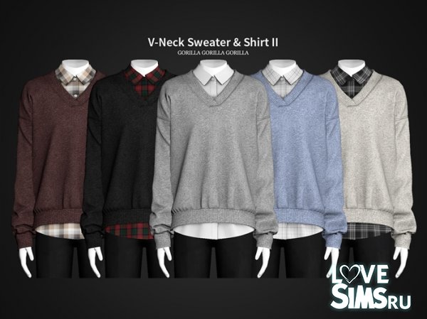 Свитер V-Neck Sweater & Shirt II