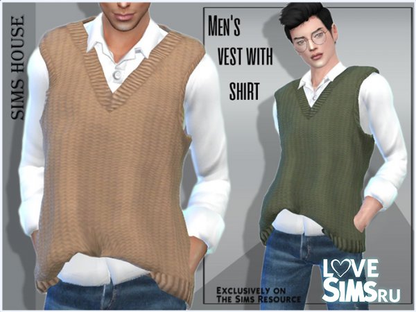 Жилетка Men's vest with shirt
