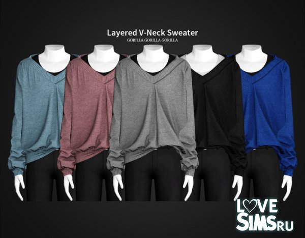 Мужской свитер Layered V-Neck Sweater