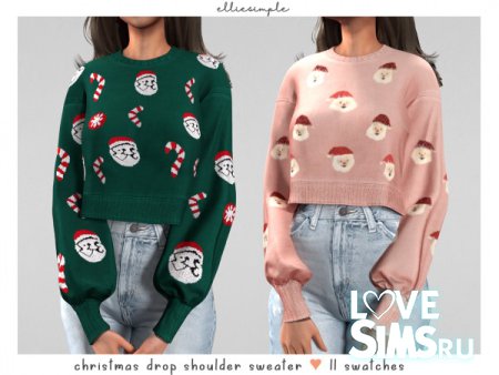 Свитер Christmas drop shoulder sweater