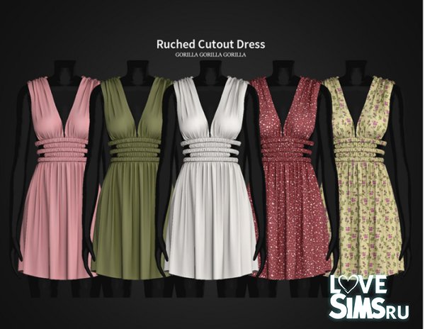 Платье Ruched Cutout Dress