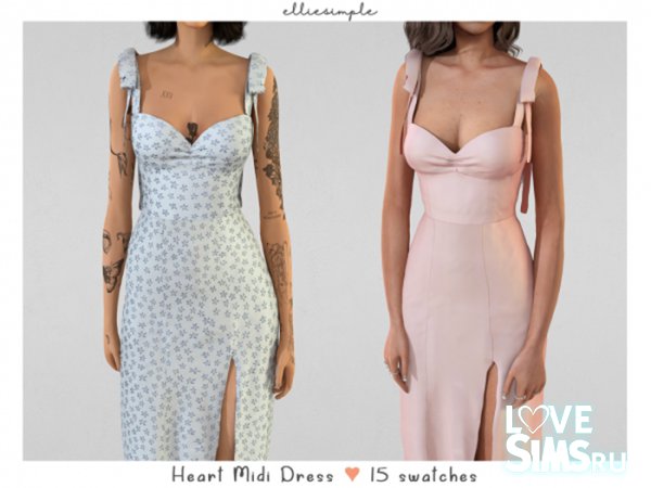 Платье Heart midi dress