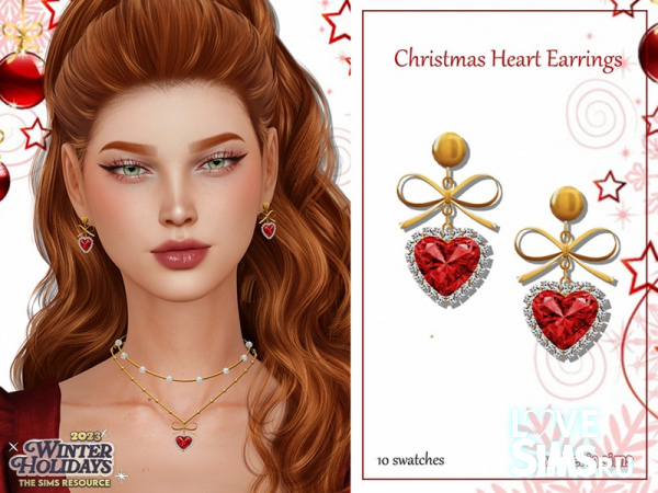Серьги Christmas Heart Earrings