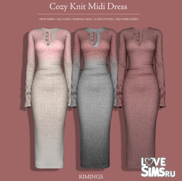 Платье Cozy Knit Midi Dress